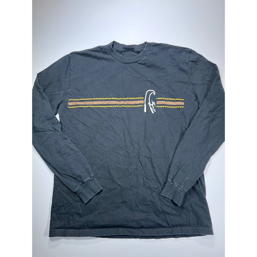 Quiksilver T-Shirt Mens Medium Black Eddie Aikau Long Sleeve Graphic Surf Tee